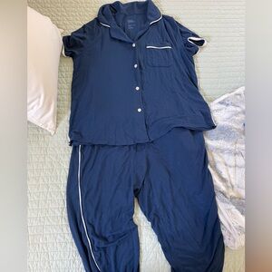 Medium stars above button down pajamas